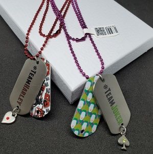 Joker & Harley Quinn Dogtag Necklace Set